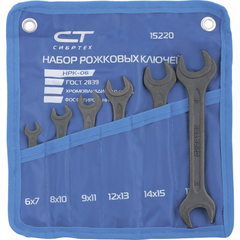 Набор ключей рожковых, 6*19 мм, 6 шт ,фосфатир.//СИБРТЕХ арт.15220
